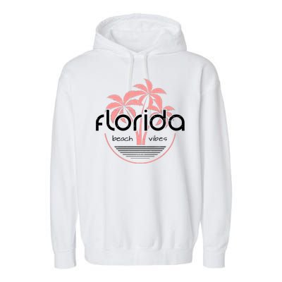 Florida Beach Vibes Retro  Garment-Dyed Fleece Hoodie