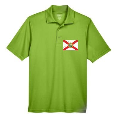 Florida Flag Distressed Vintage Men's Origin Performance Piqué Polo