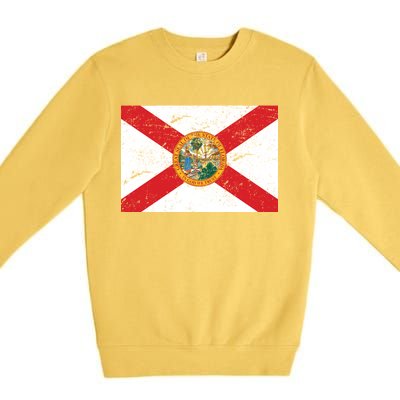 Florida Flag Distressed Vintage Premium Crewneck Sweatshirt