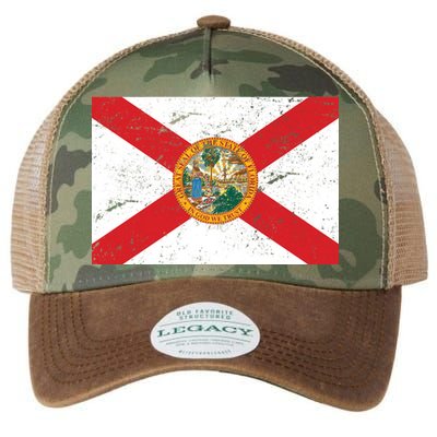 Florida Flag Distressed Vintage Legacy Tie Dye Trucker Hat