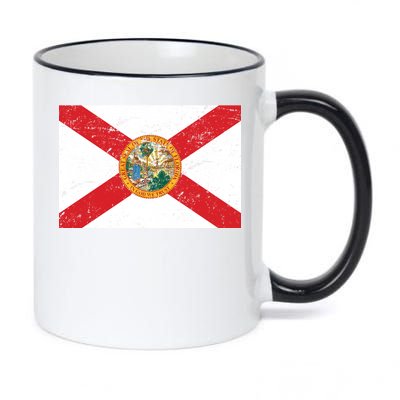 Florida Flag Distressed Vintage 11oz Black Color Changing Mug