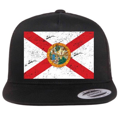 Florida Flag Distressed Vintage Flatbill Hat