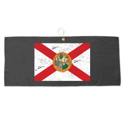 Florida Flag Distressed Vintage Large Microfiber Waffle Golf Towel