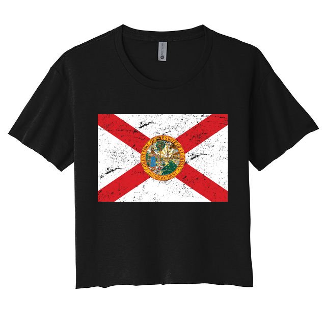 Florida Flag Distressed Vintage Crop Top