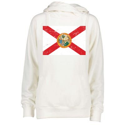 Florida Flag Distressed Vintage Womens Funnel Neck Pullover Hood