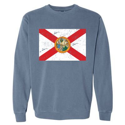 Florida Flag Distressed Vintage Garment-Dyed Sweatshirt