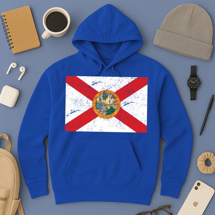 Florida Flag Distressed Vintage Hoodie