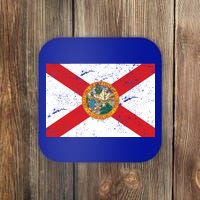 Florida Flag Distressed Vintage Coaster