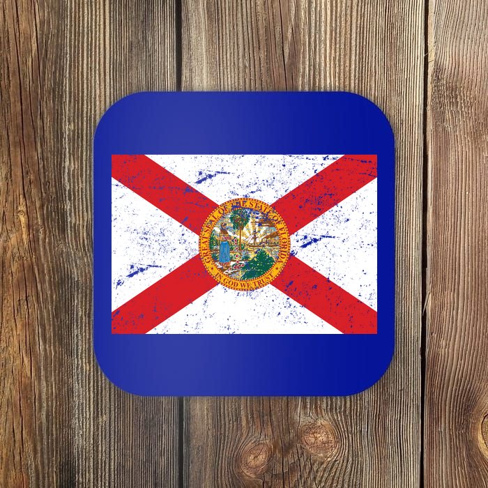 Florida Flag Distressed Vintage Coaster