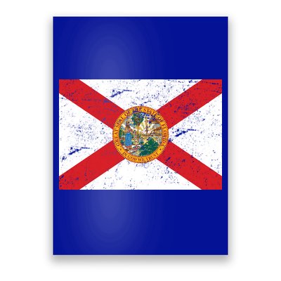 Florida Flag Distressed Vintage Poster