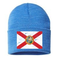 Florida Flag Distressed Vintage Sustainable Knit Beanie