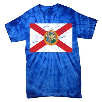 Florida Flag Distressed Vintage Tie-Dye T-Shirt