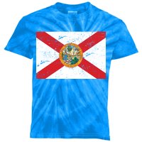 Florida Flag Distressed Vintage Kids Tie-Dye T-Shirt