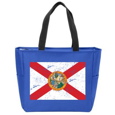 Florida Flag Distressed Vintage Zip Tote Bag