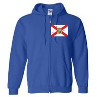 Florida Flag Distressed Vintage Full Zip Hoodie