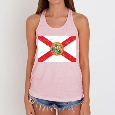 Florida Flag Distressed Vintage Women's Knotted Racerback Tank