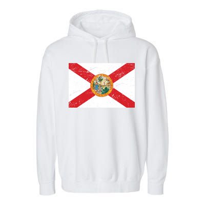 Florida Flag Distressed Vintage Garment-Dyed Fleece Hoodie