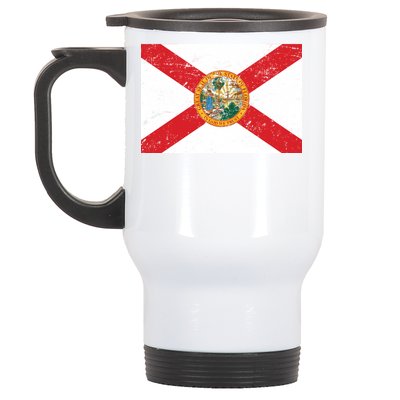 Florida Flag Distressed Vintage Stainless Steel Travel Mug