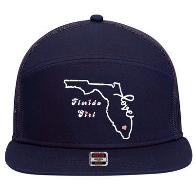 Florida Girl 7 Panel Mesh Trucker Snapback Hat