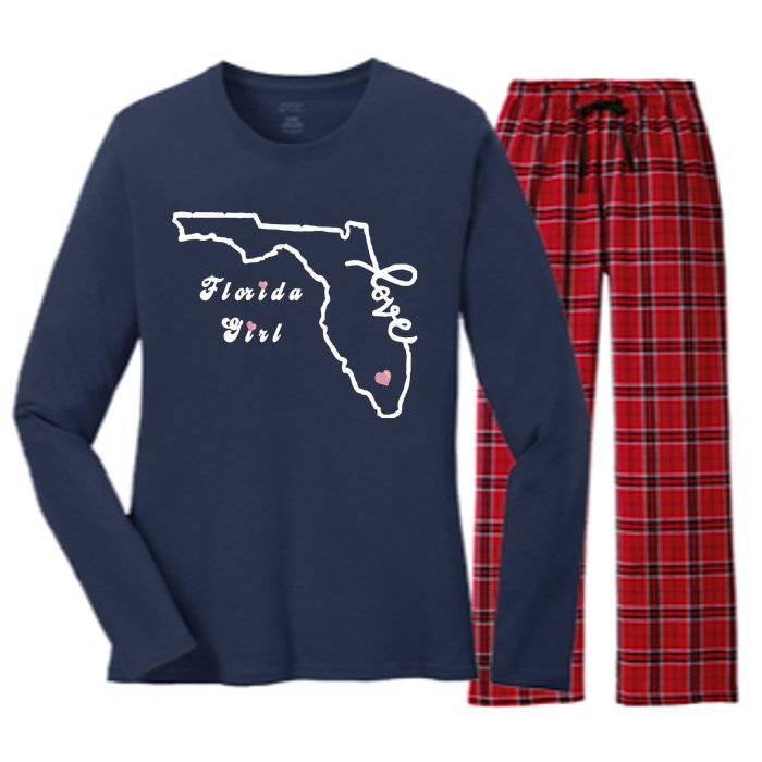 Florida Girl Women's Long Sleeve Flannel Pajama Set 