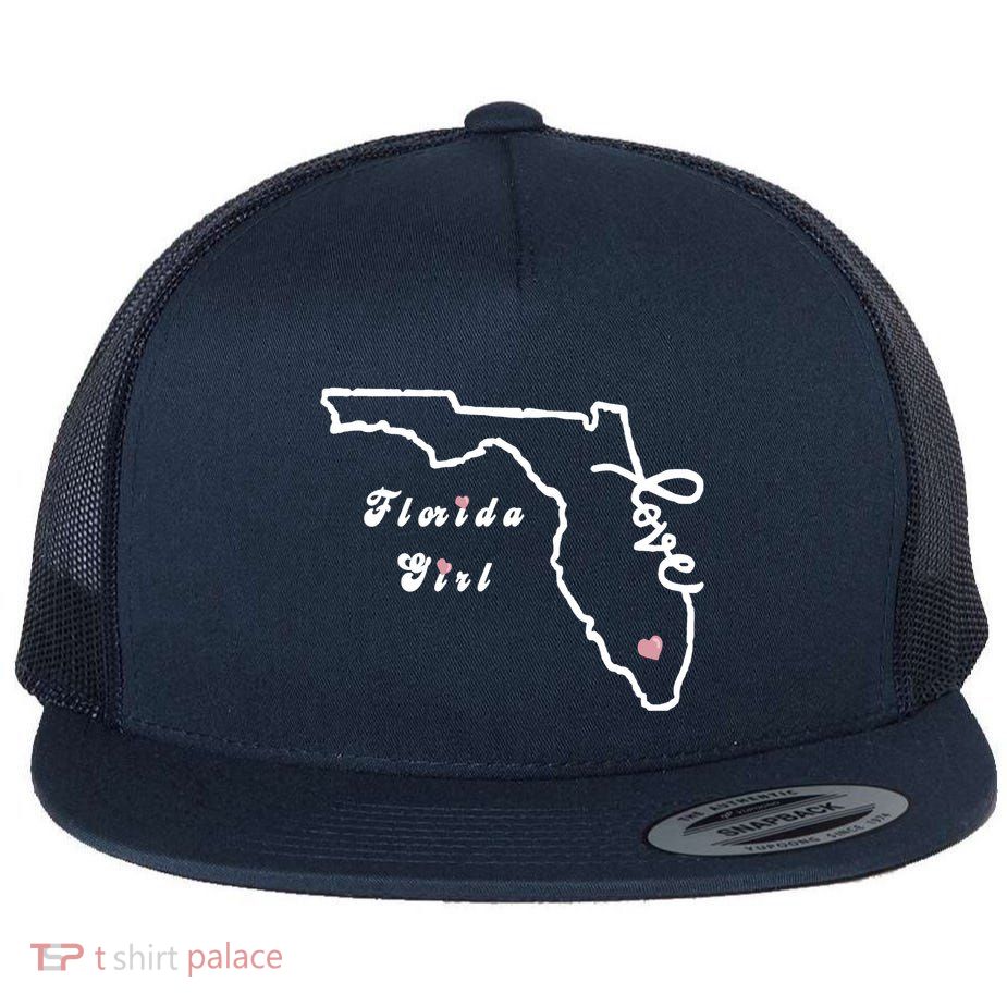 Florida Girl Flat Bill Trucker Hat