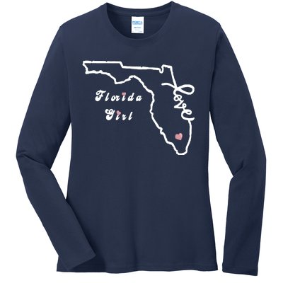 Florida Girl Ladies Long Sleeve Shirt