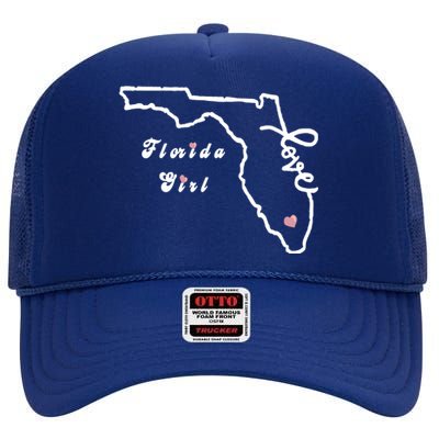 Florida Girl High Crown Mesh Back Trucker Hat