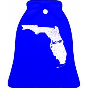 Florida Home State Ceramic Bell Ornament