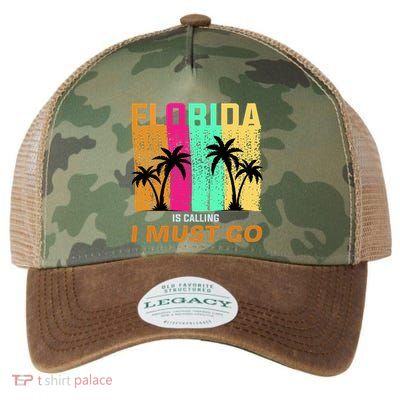 Florida Is Calling I Must Go Vintage Summer Beach Sun Legacy Tie Dye Trucker Hat