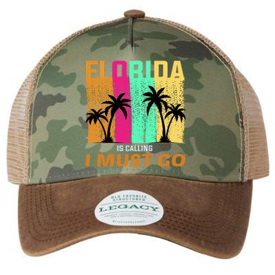 Florida Is Calling I Must Go Vintage Summer Beach Sun Legacy Tie Dye Trucker Hat