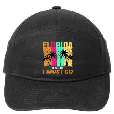 Florida Is Calling I Must Go Vintage Summer Beach Sun 7-Panel Snapback Hat
