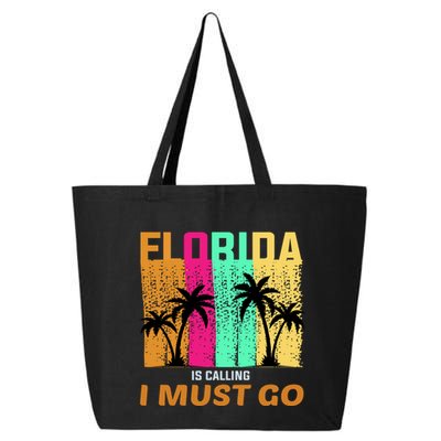Florida Is Calling I Must Go Vintage Summer Beach Sun 25L Jumbo Tote