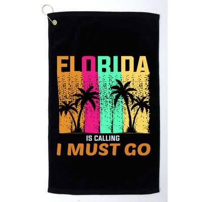 Florida Is Calling I Must Go Vintage Summer Beach Sun Golf Towel
