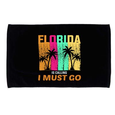 Florida Is Calling I Must Go Vintage Summer Beach Sun Microfiber Hand Towel