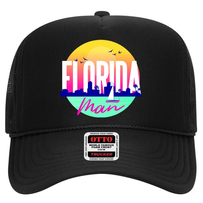 Florida Man High Crown Mesh Back Trucker Hat