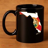 Florida Map State Flag 11oz C Handle Ceramic Mug
