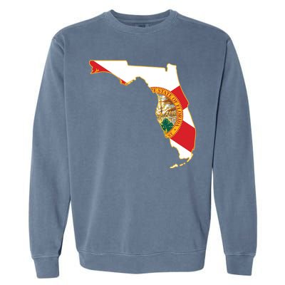 Florida Map State Flag Garment-Dyed Sweatshirt