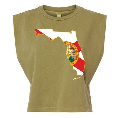 Florida Map State Flag Garment-Dyed Women's Muscle Tee