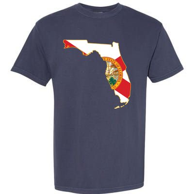 Florida Map State Flag Garment-Dyed Heavyweight T-Shirt