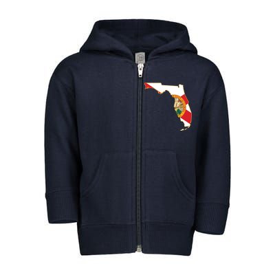 Florida Map State Flag Toddler Zip Fleece Hoodie