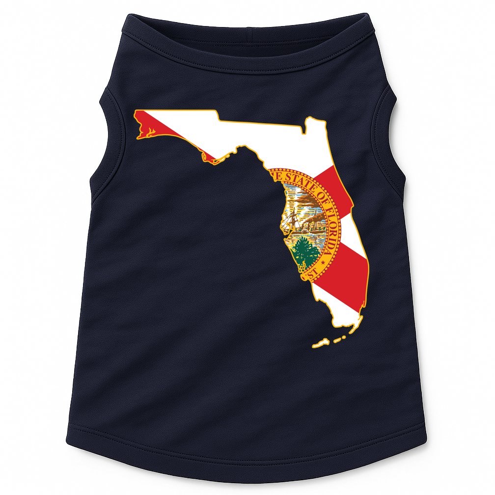 Florida Map State Flag Doggie Tank