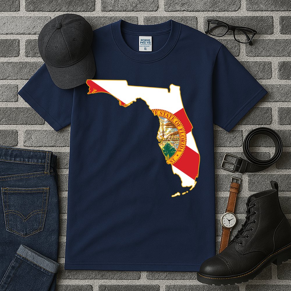 Florida Map State Flag Tall T-Shirt