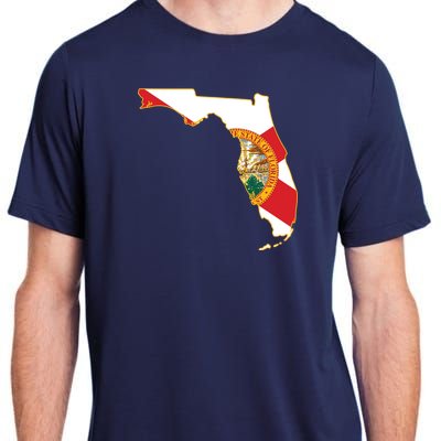 Florida Map State Flag Adult ChromaSoft Performance T-Shirt