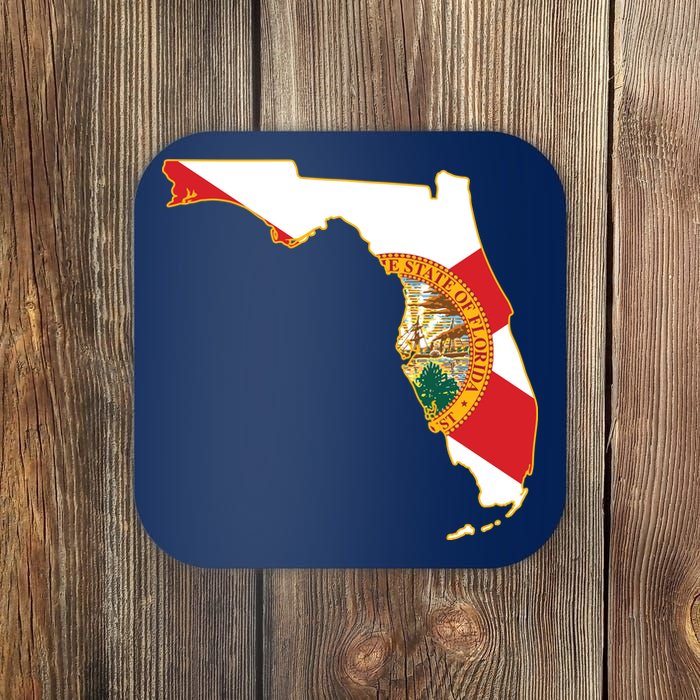 Florida Map State Flag Coaster