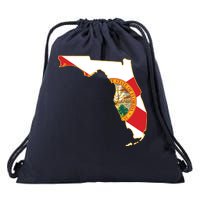 Florida Map State Flag Drawstring Bag