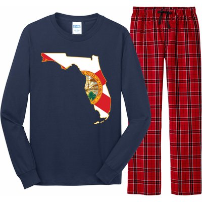 Florida Map State Flag Long Sleeve Pajama Set