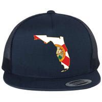 Florida Map State Flag Flat Bill Trucker Hat