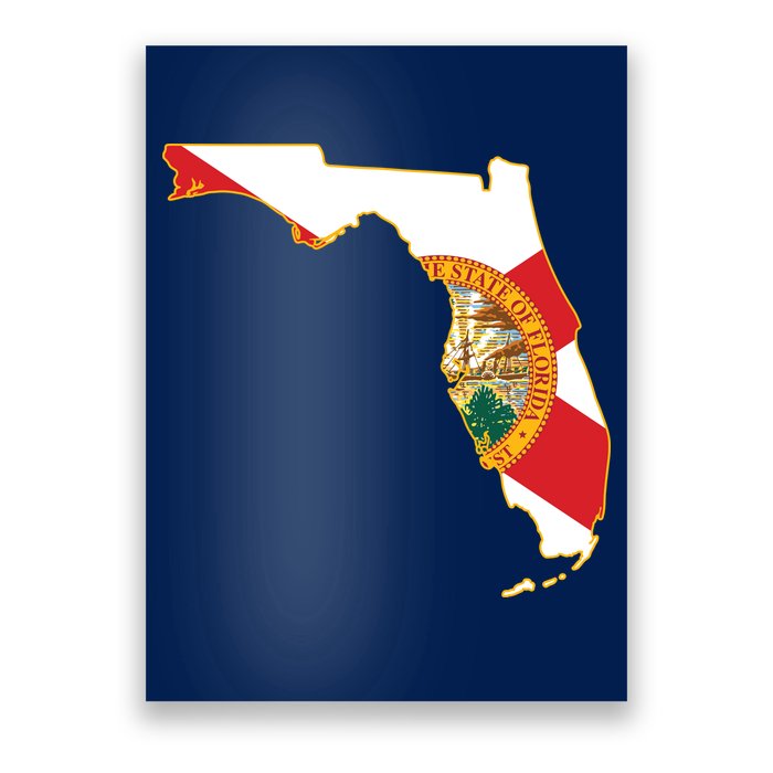 Florida Map State Flag Poster