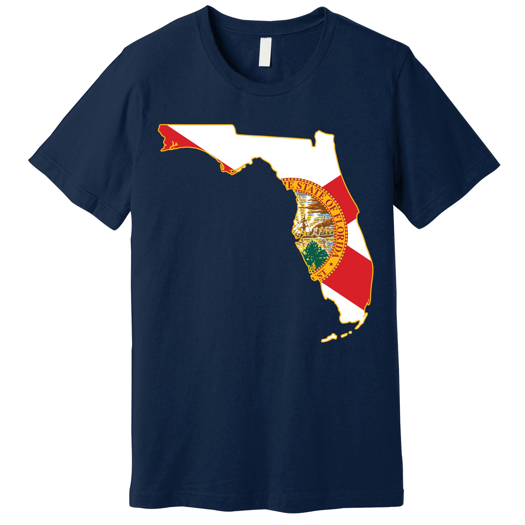 Florida Map State Flag Premium T-Shirt