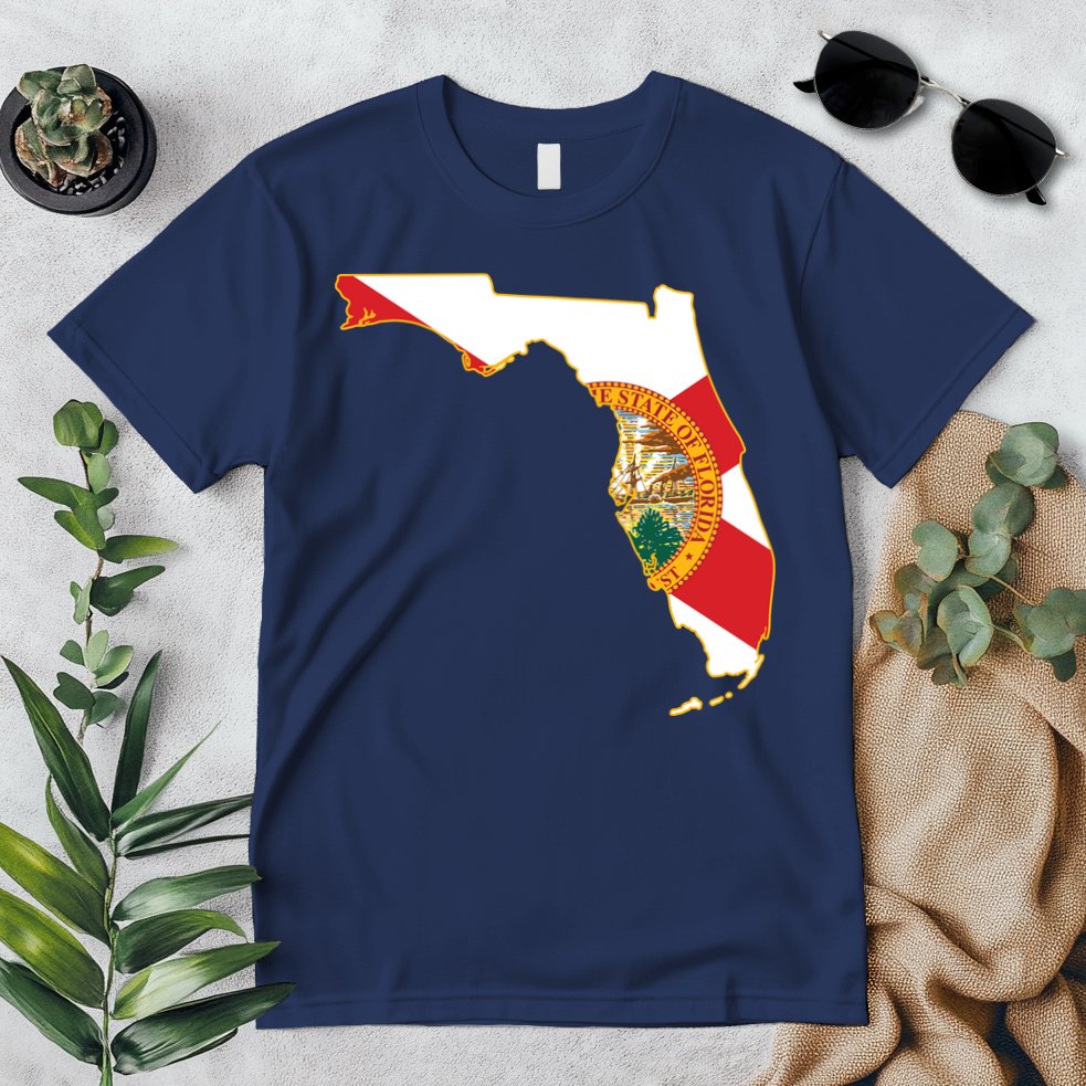 Florida Map State Flag Premium T-Shirt